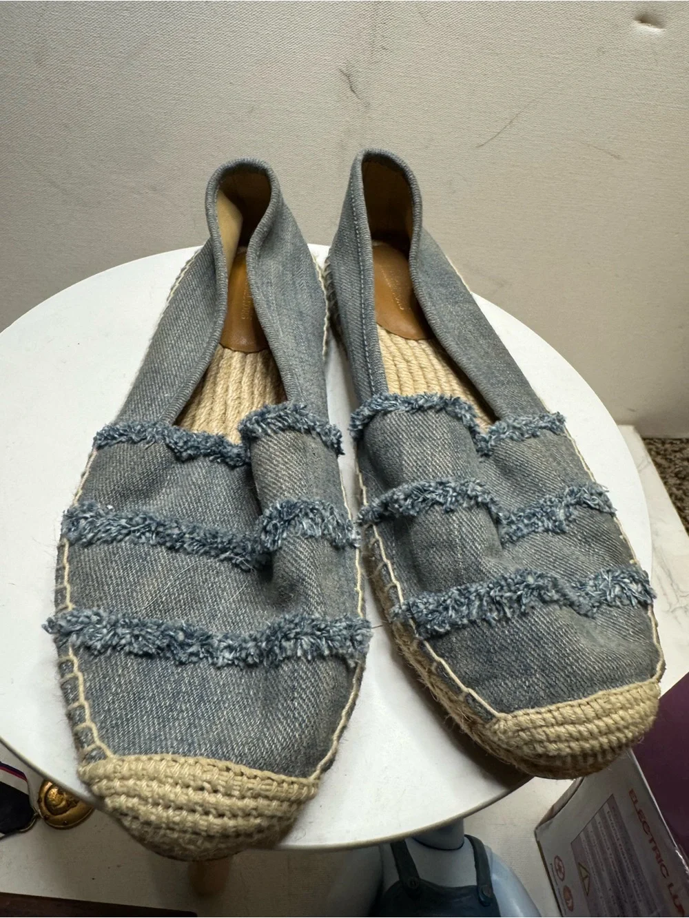 Michael Kors Light Blue Denim Espadrille Flats